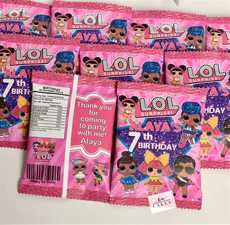 LOL Personalized Chip Bags Girls Birthday Party Themes Suprise