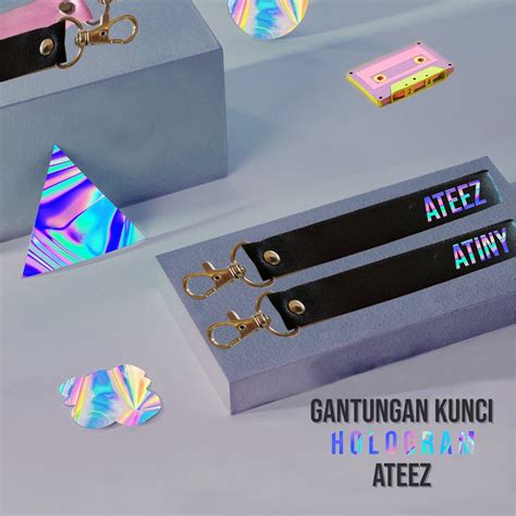 Jual GANTUNGAN KUNCI ATEEZ LANYARD HOLOGRAM FANMADE STRAP GANTUNGAN