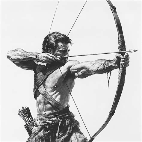 action shot   archer drawing  releasing  arrow