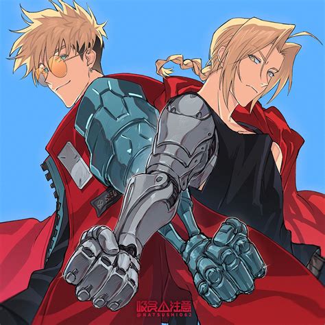 Safebooru 2boys Ahoge Black Shirt Blonde Hair Blue Background Blue Eyes Braid Clenched Hand