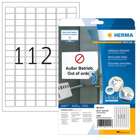 HERMA étiquettes SuperPrint 25 4x16 9mm détachables blanches OFFICE1