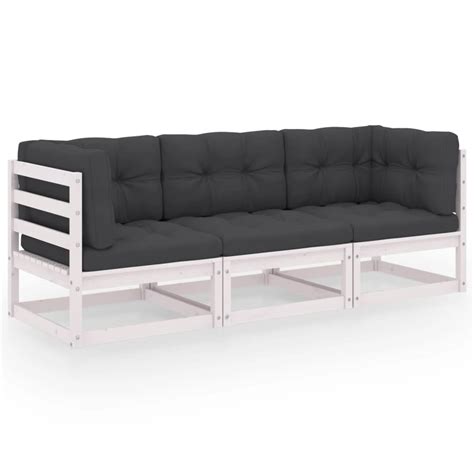 Osobowa Sofa Ogrodowa Bia A Z Poduszkami Antracy Zakito Europe