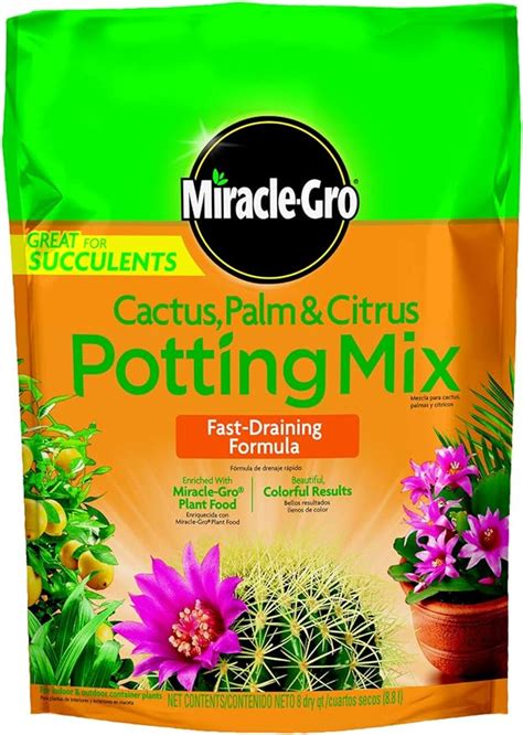 Miracle Gro Cactus Palm And Citrus Potting Mix 8 Qt Patio Lawn And Garden