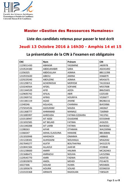 Pdf Liste Des Candidats Retenus Pour Passer Le Test Crit La