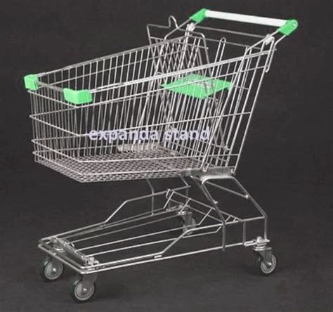 Mild Steel Supermarket Shopping Trolley For Industrial Load Capacity