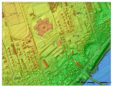 Topographic data on top of the LIDAR all-hits CSR used to show the ...