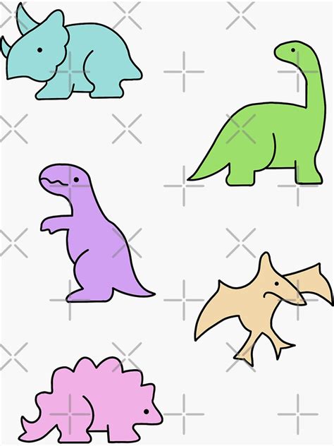 Mini Dinosaur Doodle Sticker Pack Sticker For Sale By Zoeyyyrose