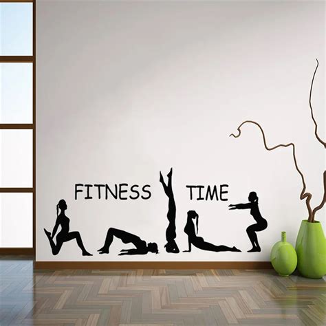 Calcoman A De Pared De Tiempo De Fitness Pegatinas De Arte De Yoga De