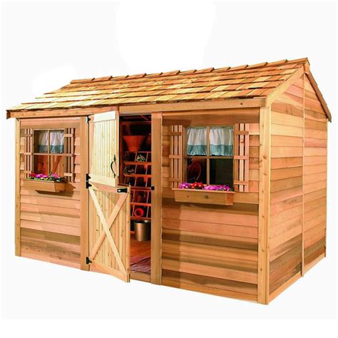 Shop Cedarshed Cabana Gable Cedar Storage Shed Common 10 Ft X 8 Ft