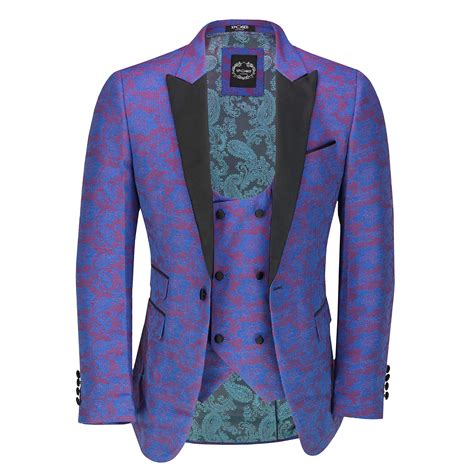 Buy Mens Floral Brocade Print Tuxedo Jacket Paisley Smart Casual