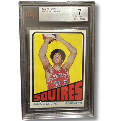 1972 Julius Erving Rookie 195 BVG PSA 7 Near Mint For Sale In