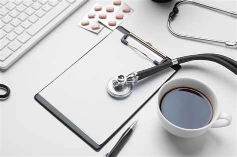 Premium Photo Stethoscope Clipboard And Pills