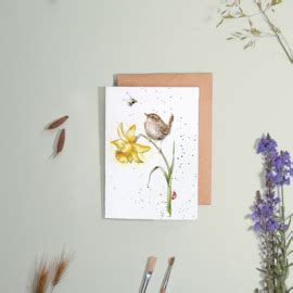 Wrendale Greeting Card The Birds And The Bees Vogel Wildflower