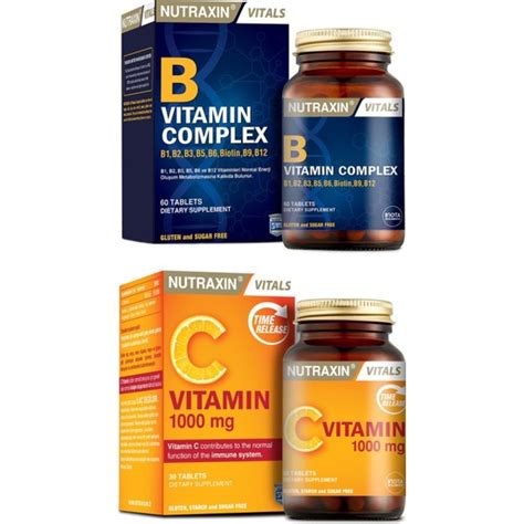 Nutraxin Vitals B Vitamin Complex Tablet Vitals C Fiyat