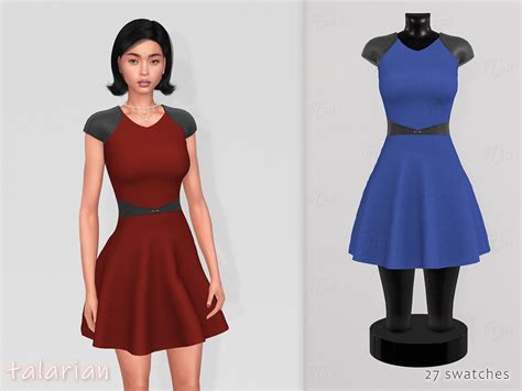 The Sims Resource Ximena Dress With Leather Belt