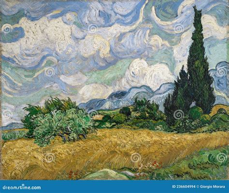 Weizenfeld Mit Zypressen Von Vincent Van Gogh Redaktionelles Stockbild