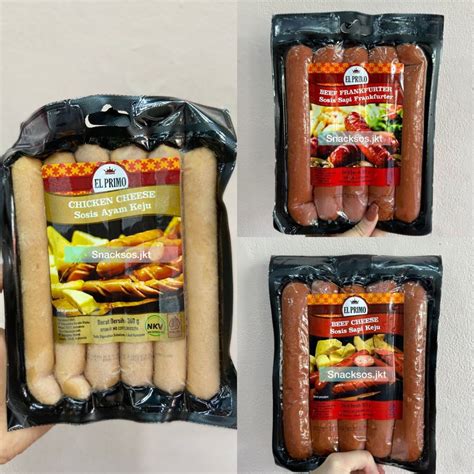 Jual Gr Elprimo Sausage Sosis Sapi Keju Beef Frankfurter Sosis