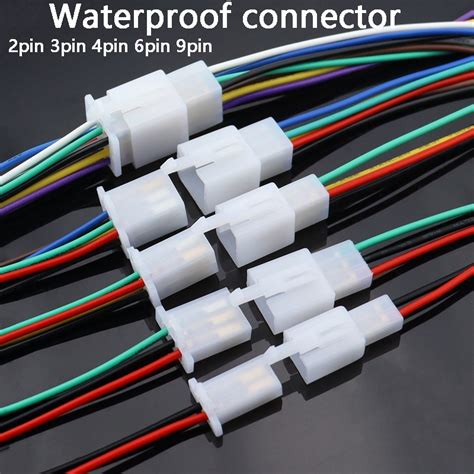 1 Set Of 2 8mm 1 2 3 4 6 9 Pin Automobile Quick Connect Wire Connector Male And Female