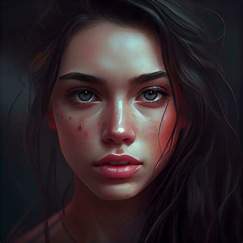 Portrait of a beautiful girl with blood on her face. 3d rendering, Image 23183058 Stock Photo at ...