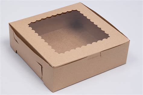 Windowed Bakery Cake Boxes Recycled Natural Kraft