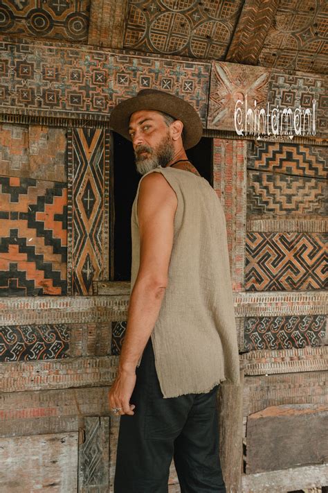 Mens Boho Tank Top Raw Cotton Hippie Shirt Boho Clothing Men Etsy