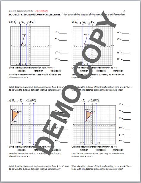 Geometry Transformation Composition Worksheet Answers Pro Worksheet