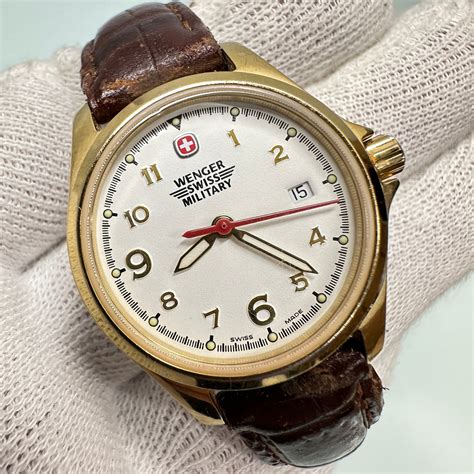 Wenger Swiss Military Gold Tone Watch With Date Etsy