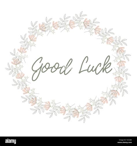 Good Luck Slogan In A Floral Wreath Pastel Colors T Shirt And Other Design Vector Stock