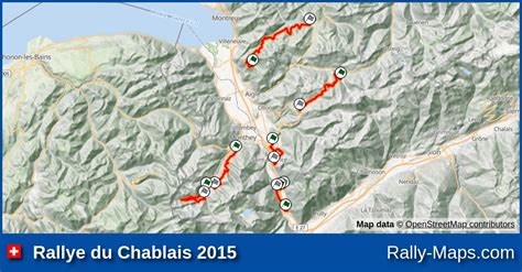 Streckenverlauf Rallye Du Chablais 2015 SRM RallyeKarte De