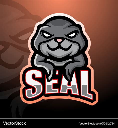 Seal Mascot Esport Logo Design Royalty Free Vector Image