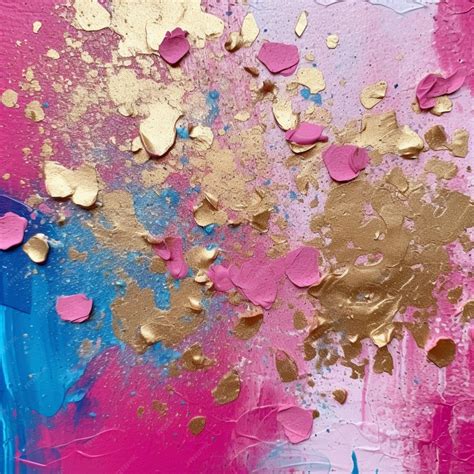 Premium Ai Image A Close Up Of A Painting With Gold And Pink Paint Generative Ai