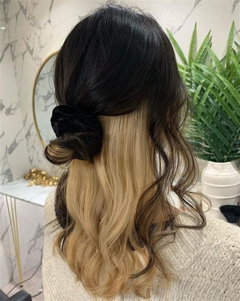 20 Trendsetting Black Hair With Blonde Underneath HairstyleCamp