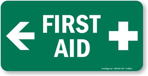 Download First Aid Sign With Left Arrow And Symbol Png Image With No