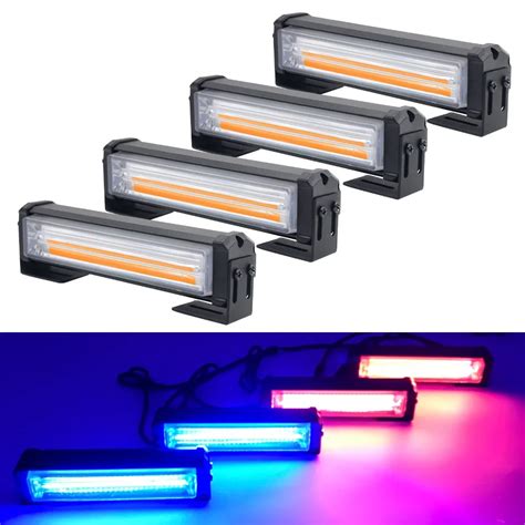 V Cob Led Car Front Grille Strobe Warning Light Head Led Mini