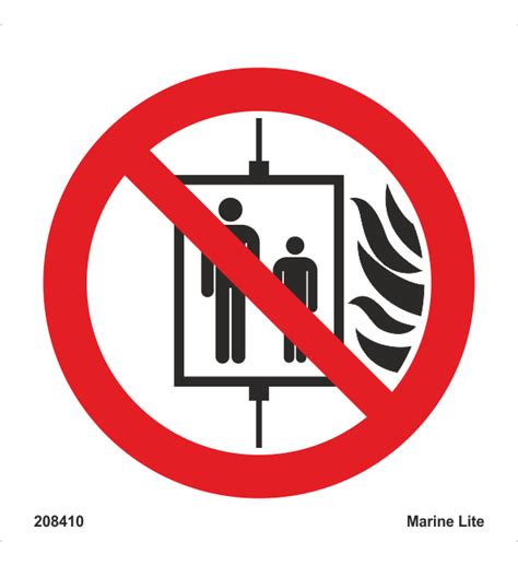 PSS Prohibition Signs Do Not Use Lift In The Event Of Fire 208410