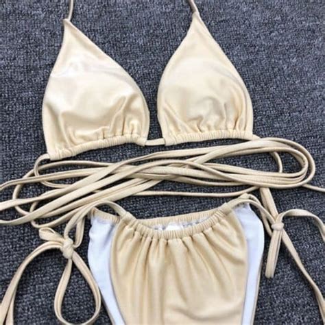 Gnim Sexy Tanga Brasiliano Bikini Mujer Costumi Da Bagno Delle Donne