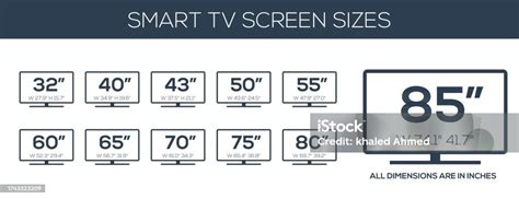 Smart Tv Sizes Screen Led Television Display Stock Illustration ...