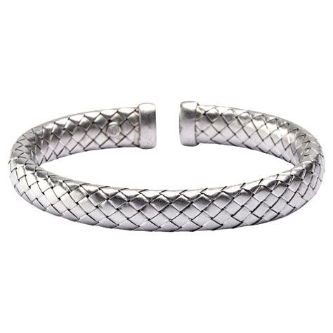 Alex Jona Sterling Silver Basket Weave Bangle Bracelet For Sale At 1stdibs