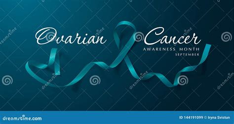 Ovarian Cancer Awareness Calligraphy Poster Design Realistic Teal