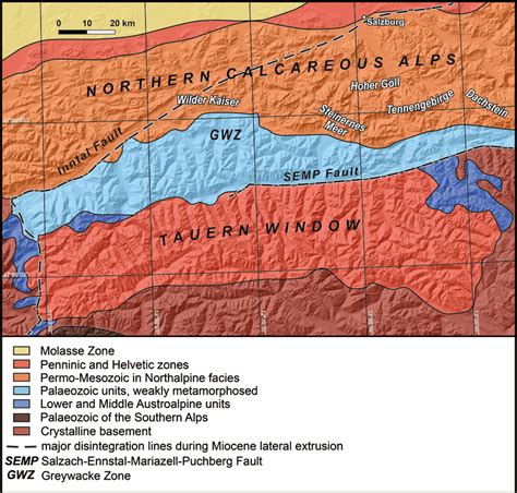 Tectonic Sketch Of The Northern Calcareous Alps With Adjacent Areas And