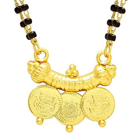 Buy Memoir Gold Plated Lakshmi Laxmi Coin Double Strand Black Beaded