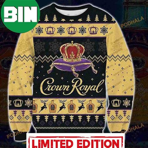 Crown Royal Black 3d Print Snowflakes Pattern Christmas Ugly Sweater