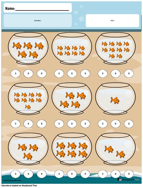 Pracovný List Počítanie rýb Storyboard por sk examples
