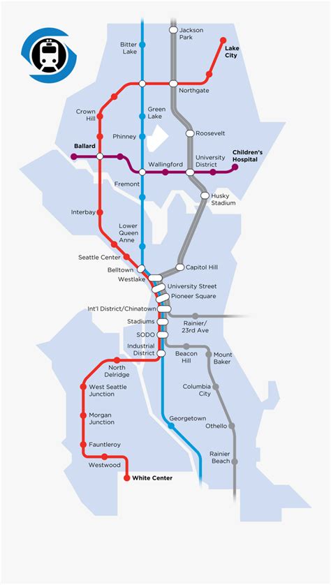 Seattle Monorail Map - Transit Map , Free Transparent Clipart - ClipartKey