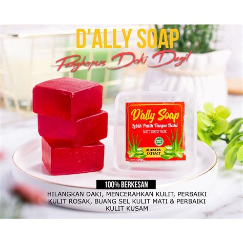 Sabun Daki Dally Soap Hilangkan Daki Degil Parut Perbaiki Kulit Rosak