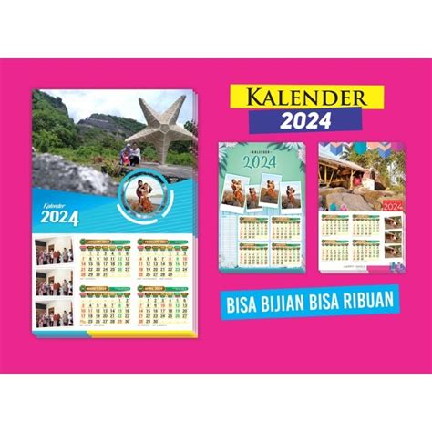 Jual Kalender Dinding 2024 3 Lembar Custom Foto Shopee Indonesia