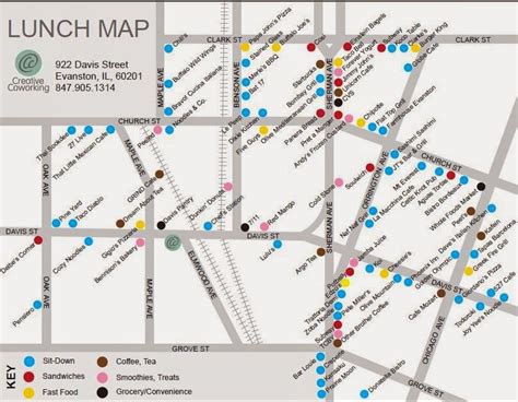 Evanston Newbie: Creative Coworking Draws Downtown Evanston Lunch Map