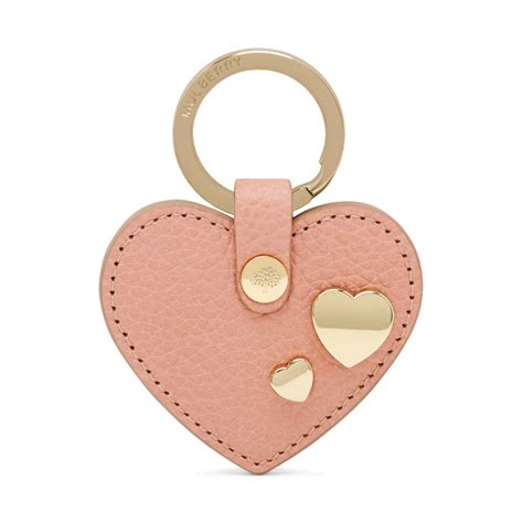 Mulberry Heart Rivet Keyring In Rose Pink Lyst