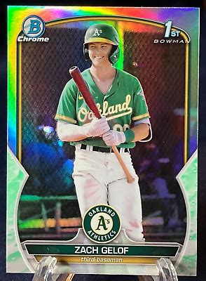 Zach Gelof 2023 Bowman Chrome 1st Lunar Refractor Rookie Card Oakland