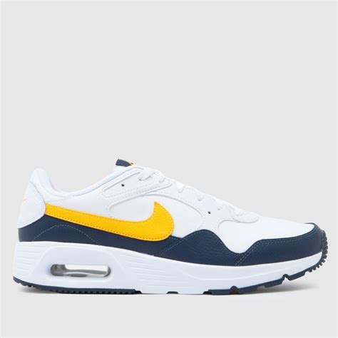 Mens White And Yellow Nike Air Max Sc Trainers Schuh